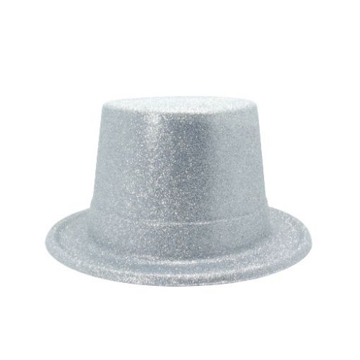 Imagen de SOMBRERO BRILLO ESCARCHA PLATA 