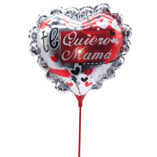 Imagen de GLOBO METALICO TE QUIERO MAMA CON PALITO