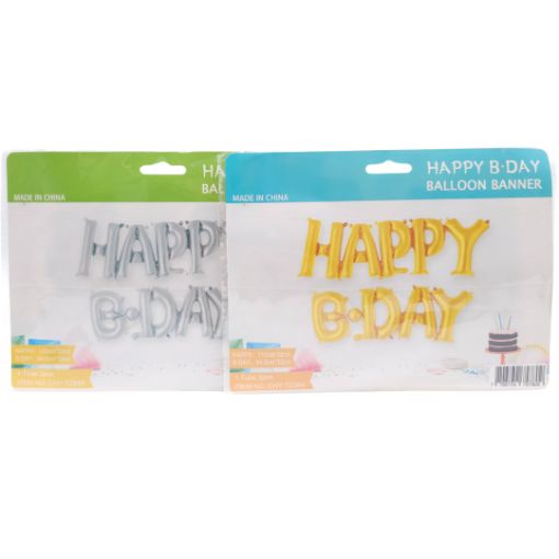 Imagen de GLOBO METALICO HAPPY B-DAY 32X204.5CM