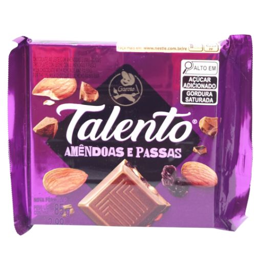 Imagen de GAROTO TALENTO ALMENDRA PASAS 1/12 85GR