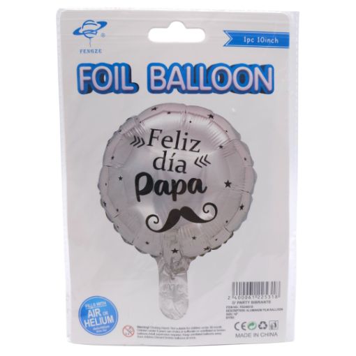 Imagen de GLOBO FELIZ DIA PAPA PLATA 10 PULGADAS