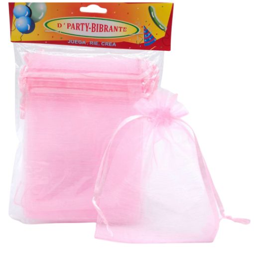 Imagen de BOLSA ORGANZA ROSA 1/12