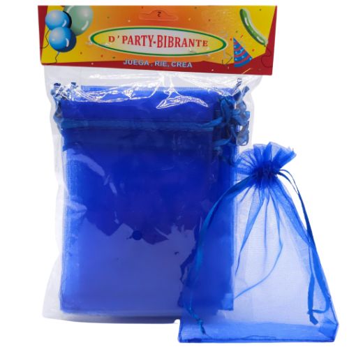 Imagen de BOLSA ORGANZA AZUL ROYAL 9X12CM 1/12