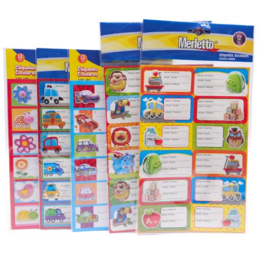 Imagen de ETIQUETAS ESCOLARES MERLETTO 1/12 