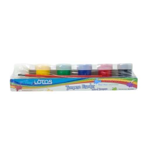 Imagen de TEMPERA 6 COLORES CON PINCEL LOTOS