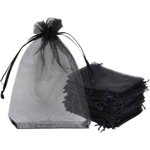 Imagen de BOLSA ORGANZA NEGRA 9X12 1/12