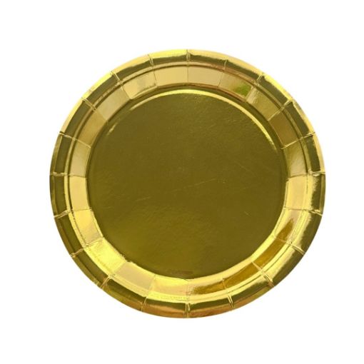 Imagen de PLATO CARTON 7" DORADO 1/10