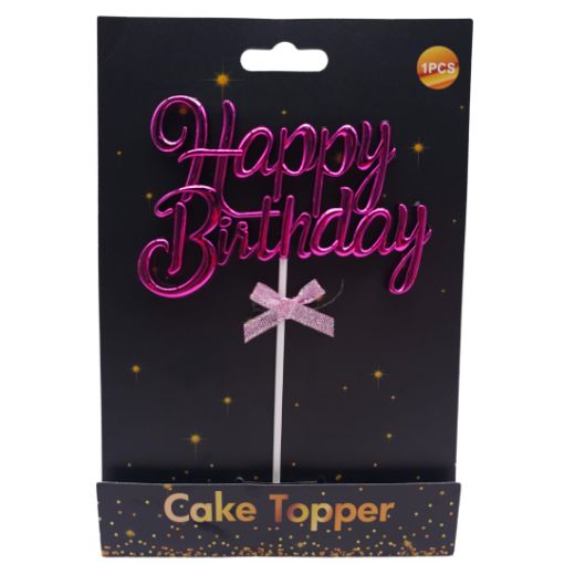 Imagen de CAKE TOPPER HAPPY BIRTHDAY FUCSIA.