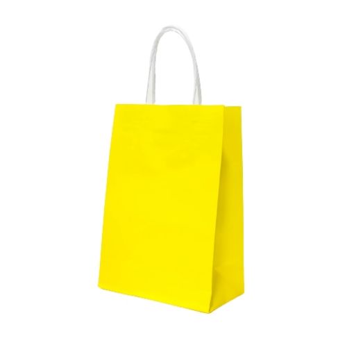 Imagen de BOLSA PAPEL 15X21X8CM AMARILLO 12/1 **