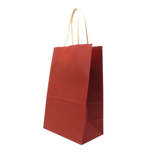 Imagen de BOLSA PAPEL 15X21X8CM ROJO VINO 12/1 .**