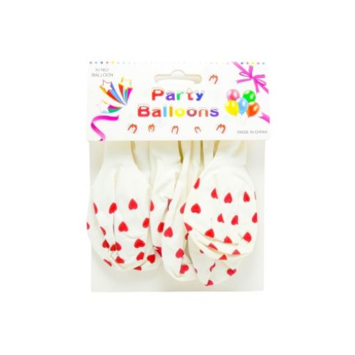 Imagen de VEJIGA BLANCA CORAZON ROJO 12" 1/6 .**