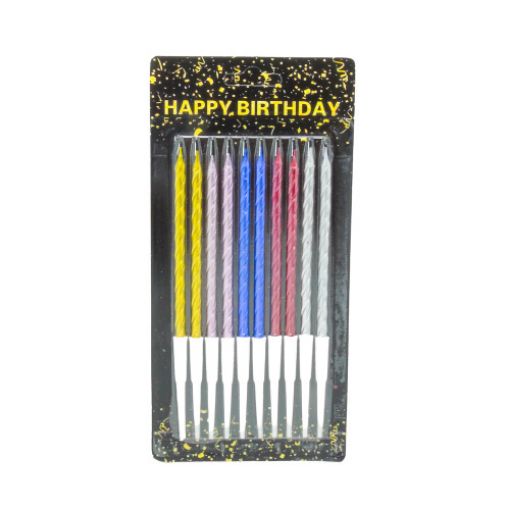 Imagen de VELA CERA LARGA 13.5CM MULTICOLOR 1/10 **