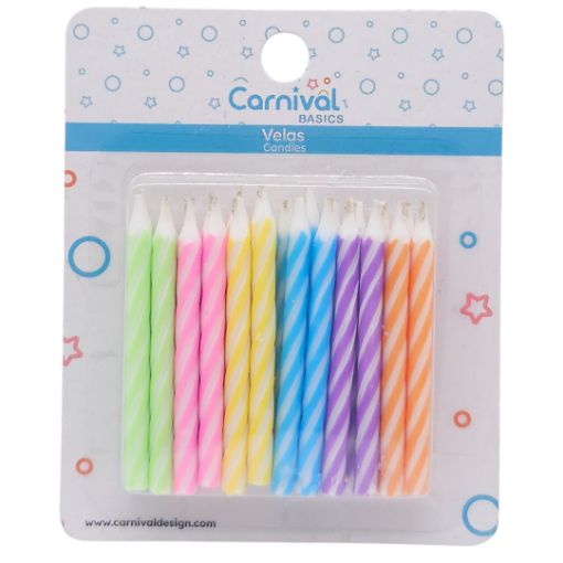 Imagen de VELA CERA CLASICA MULTICOLOR 1/24 **