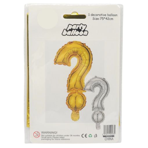 Imagen de GLOBO SIGNO INTERROGACIÓN PLATA 75X42CM**