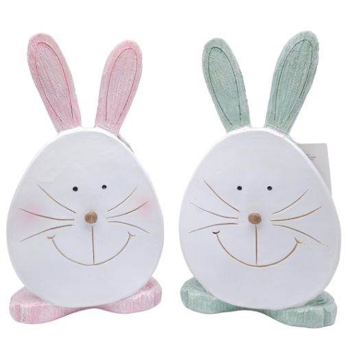 Imagen de CONEJO CERAMICA ROSA/VERDE 15X28CM**