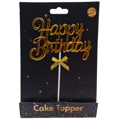 Imagen de CAKE TOPPER HAPPY BIRTHDAY DORADO**