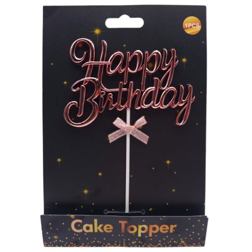 Imagen de CAKE TOPPER HAPPY BIRTHDAY ROSE GOLD**