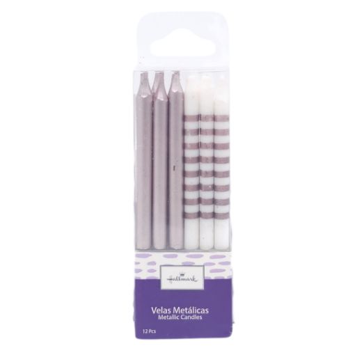 Imagen de VELAS ROSEGOLD CON BLANCO 1/12**