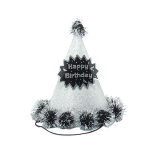 Imagen de GORRO PICO CUMPLEAÑERO PLATA 1/1 .**