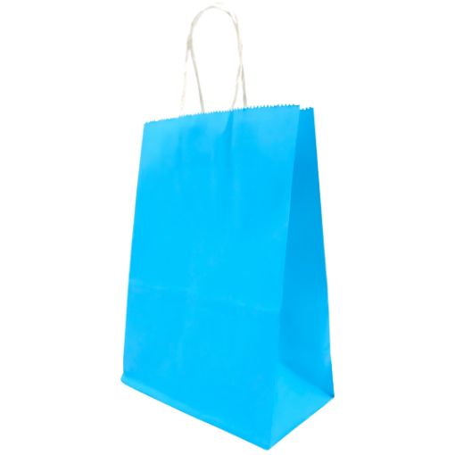 Imagen de BOLSA PAPEL 15X21X8CM AZUL 12/1 .**