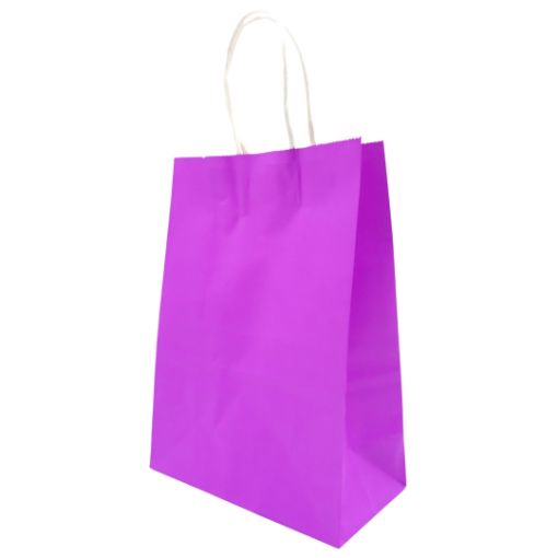 Imagen de BOLSA PAPEL 15X21X8CM MORADA 12/1.**