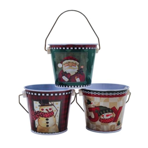 Imagen de CUBETA METAL NAVIDAD 7X8CM***