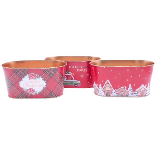 Imagen de ENVASE LATON OVAL NAVIDAD 19X11X19.5CM***