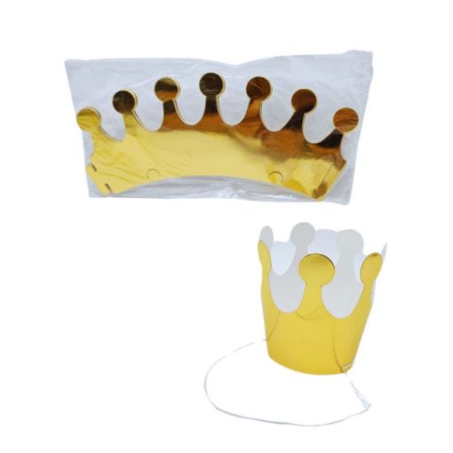 Imagen de CORONA CARTON DORADA 26CM 1/10 ***