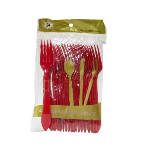 Imagen de TENEDOR COLOR ROJO 12/24 **