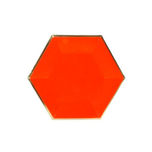 Imagen de PLATO CARTON 7" HEXAGONAL ROJO 1/6**
