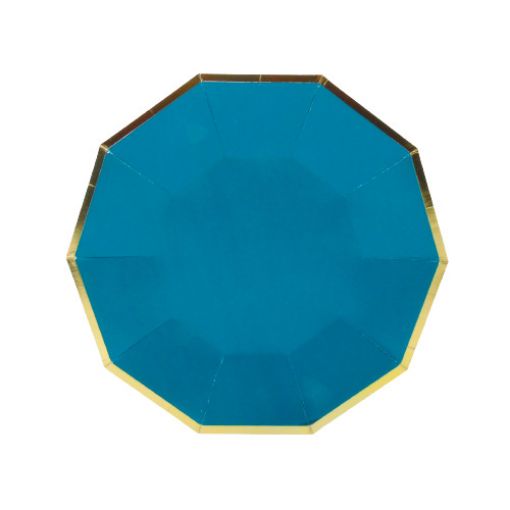 Imagen de PLATO CARTON 9" DECAGONAL AQUAMARINE 1/6**