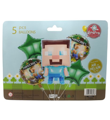 Imagen de SET DE GLOBOS MINECRAFT 1/5 