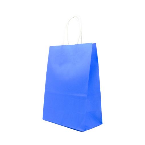 Imagen de BOLSA PAPEL 15X21X8CM AZUL ROYAL 12/1 .**