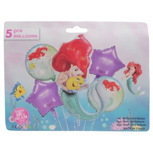Imagen de SET DE GLOBOS SIRENITA ARIEL 1/5 