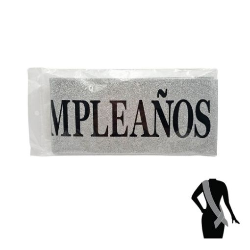 Imagen de BANDANA PLATA FELIZ CUMPLEAÑOS