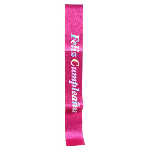 Imagen de BANDANA FUCSIA FELIZ CUMPLEAÑOS 1/1