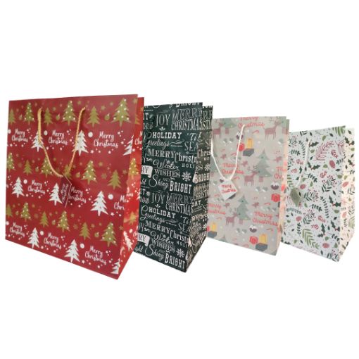 Imagen de BOLSA REGALO NAVIDAD VARIADA 22X17X9CM
