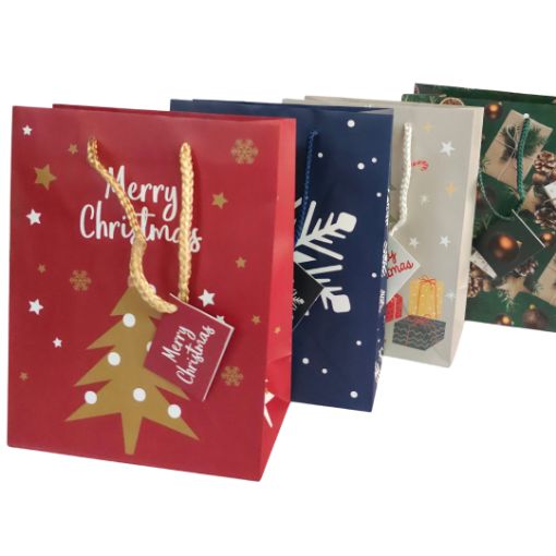 Imagen de BOLSA REGALO NAVIDAD VARIADA 33X29X15CM