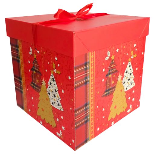 Imagen de CAJA CARTON NAVIDAD CUBO 22x22x22CM