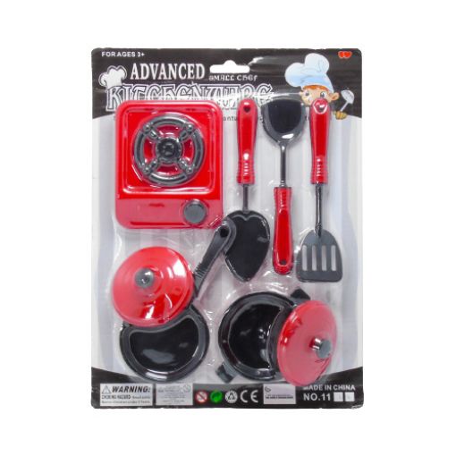 Imagen de JUEGO COCINA ROJO CON NEGRO R0900